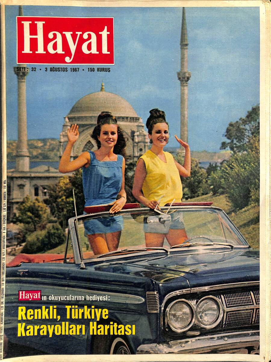 HAYAT Dergisi 3 Ağustos 1967 Sayı: 32 - New York'ta Türkler Eğleniyor - Texas'ın Kaplan Kadını - Başkan Johnson'la Hafta Sonu NDR88583 - 1