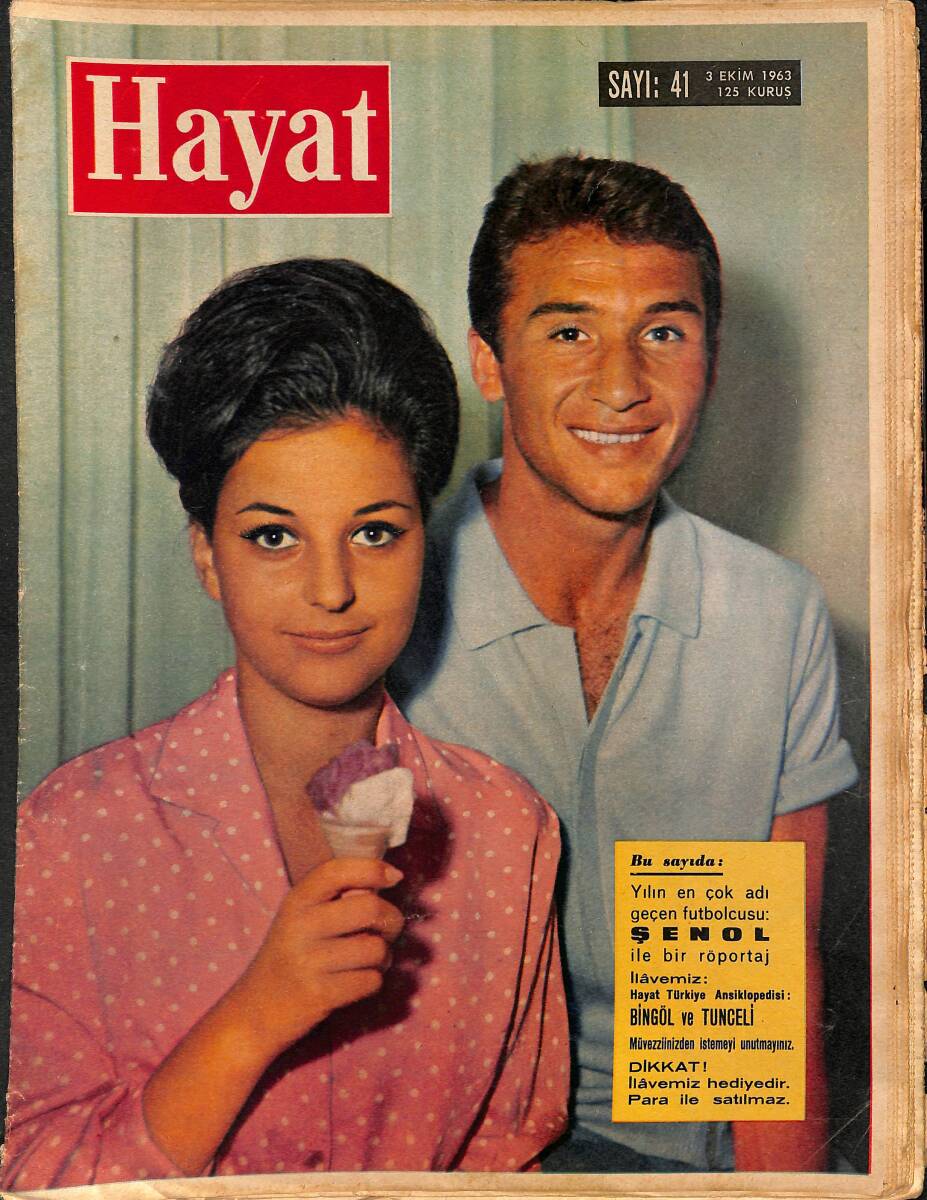 HAYAT DERGİSİ 3 Ekim 1963 Sayı: 41 - Kapak: Şenol İle Eşi - Hermes Ve Christian Dior'dan Modeller - Fransız Sosyetesinde Yeni Rezaletler NDR88923 - 1