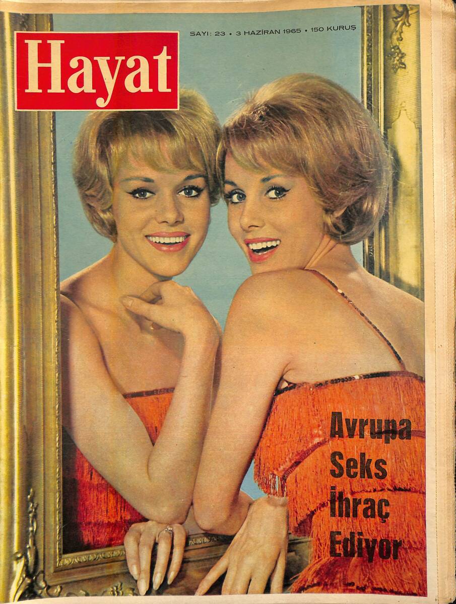 HAYAT DERGİSİ 3 Haziran 1965 Sayı:23 Kapak:Kessler Kardeşler - Avrupa Seks İhraç Ediyor - Müslüman Clay Sözünü Tuttu NDR88626 - 1