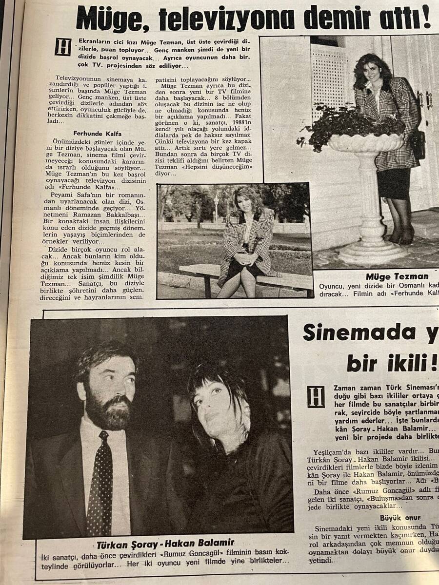 HAYAT DERGİSİ 3 Mart 1988 Sayı: 3 - Kapak: Hülya Avşar - Fatma Girik, Gönül Dostlarına Devam Edecek - Türkan Şoray-Hakan Balamir NDR88931 - 3