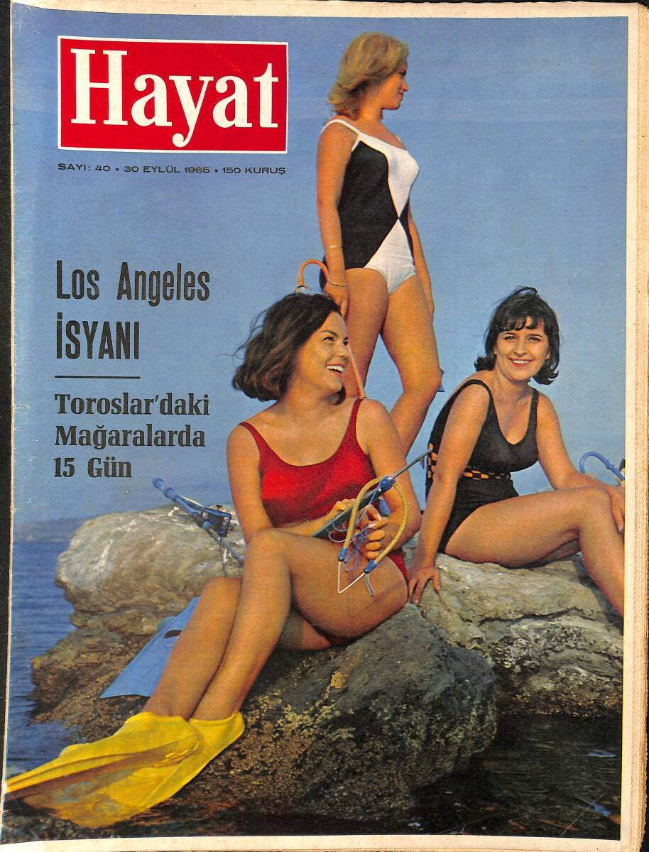 HAYAT DERGİSİ 30 Eylül 1965 Sayı: 40 - Kapak: Türk Balık Kızları - Los Angeles İsyanı - Claudia Da Memnun Heykeltıraş Da - Angie Dickinson NDR88961 - 1