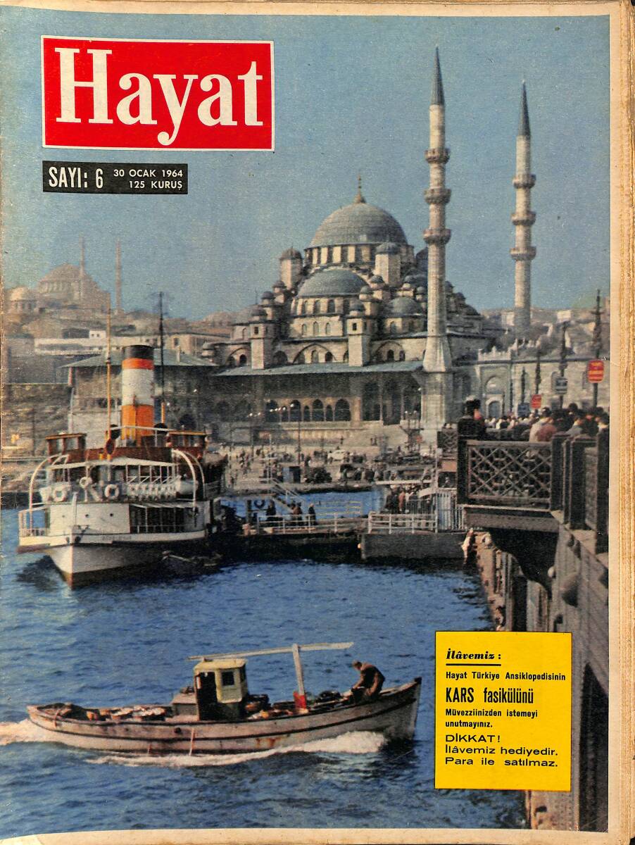 HAYAT DERGİSİ 30 Ocak 1964 Sayı: 6 - Kapak: Yeni Camii - İran'da Hazreti Ali Sevgisi NDR88917 - 1