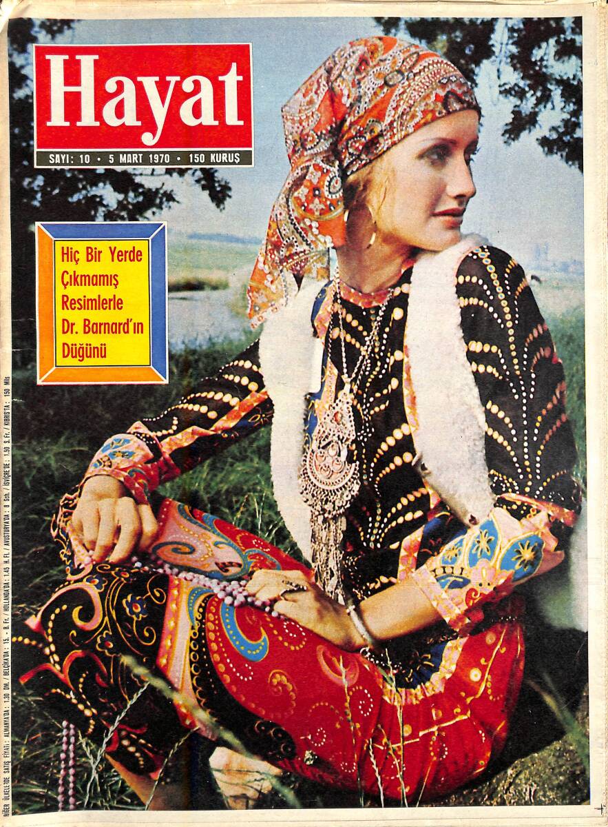 HAYAT DERGİSİ 5 Mart 1970 Sayı : 10 - Dr. Barnard Ve Barbara Kardeş Havasında - Tuborg Bira Reklamı NDR88523 - 1