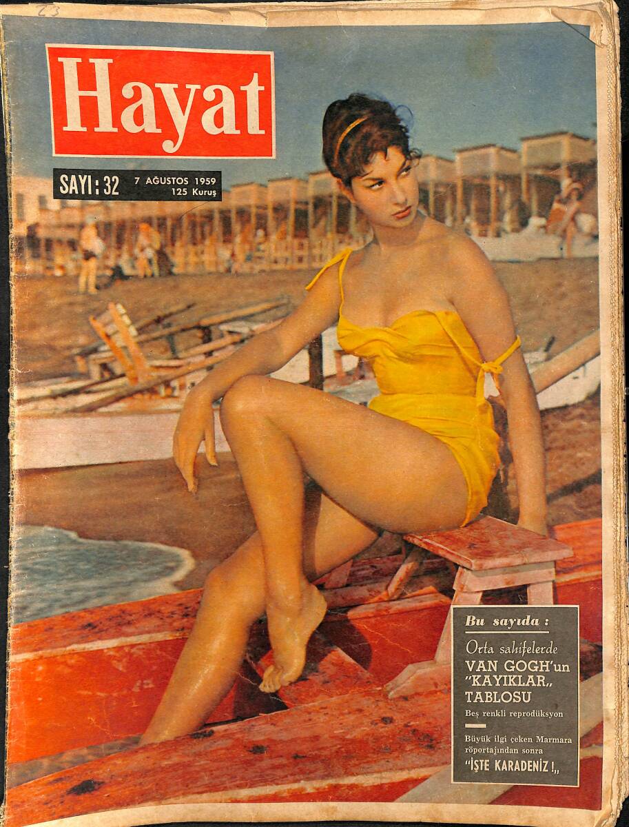 HAYAT Dergisi 7 Ağustos 1959 Sayı: 32 - Kapak: Adriana Florentini - Dünyanın En Meşhur Saati 100 Yaşında: Big Ben NDR89288 - 1