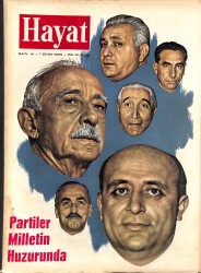 HAYAT DERGİSİ 7 Ekim 1965 Sayı: 41 - Kapak: Seçimlere Katılan Altı Siyasi Partinin Liderleri - Güle Güle Jayne Mansfield NDR88904 - 1