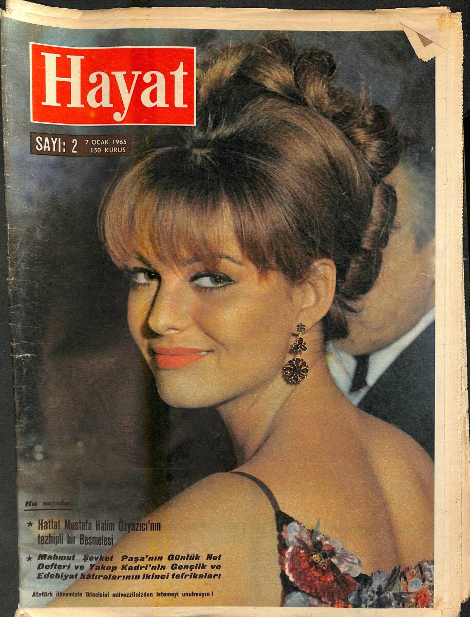 HAYAT DERGİSİ 7 Ocak 1965 Sayı : 2 - Kapak : Claudia Cardinale - James Bond'un Meşhur Ettikleri - Ertuğrul Firkateyni Japon Sularında NDR88726 - 1