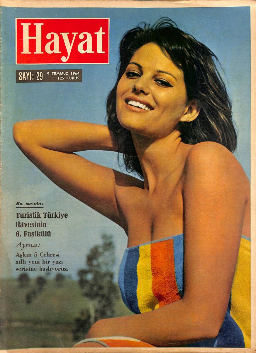 HAYAT DERGİSİ 9 Temmuz 1964 Sayı: 29 - Kapak: Claudia Cardinale - İnönü Batı Başkentlerinde Batılı Liderlerde Görüştü NDR88986 - 1