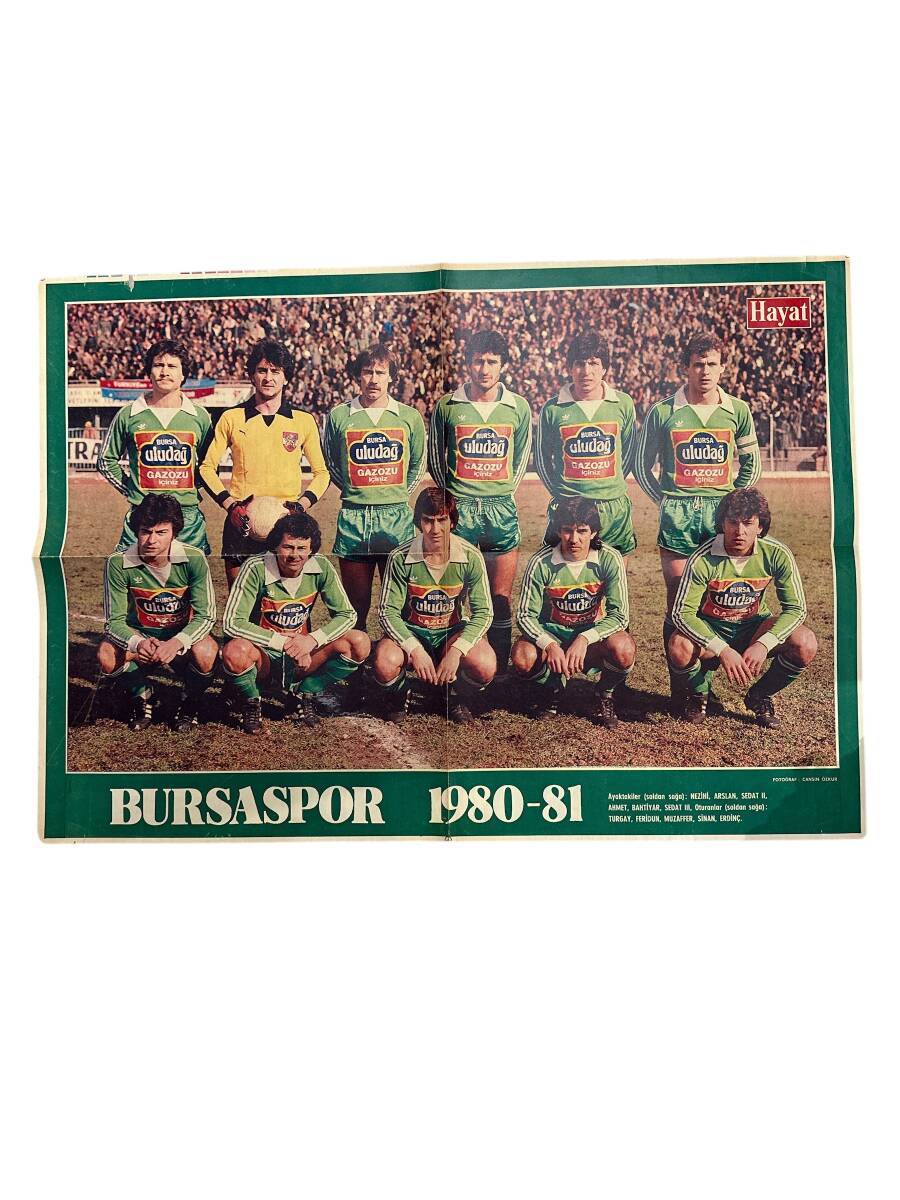 Hayat Dergisi Mersin İdmanyurdu-Bursaspor 1980-81 Sezonu Oyuncu Kadrosu Poster KRT23251 - 2