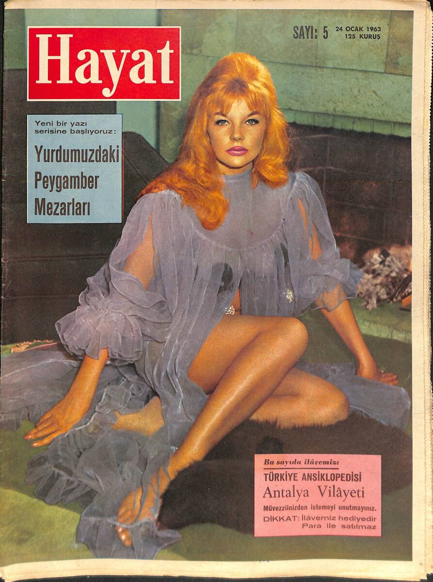 HAYAT DERGİSİ Sayı 5 / 24 Ocak 1963 - Kapak Veronique Velvet - Türkiye Ansiklopedisi Antalya NDR88394 - 1