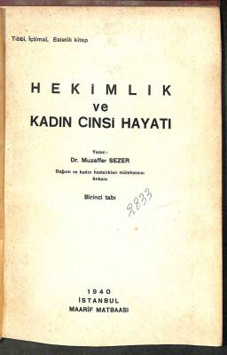 Hekimlik Ve Kadın Cinsi Hayatı KTP2273 - 1