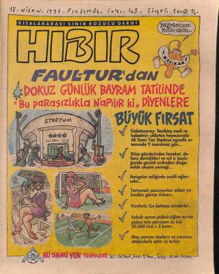 Hıbır Dergisi Sayı 103 Kıtalararası Sinir Bozucu Dergi 18 Nisan 1991 NDR20935 - 1