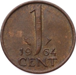 Hollanda 1 Cent 1964 ÇT+ *Queen Juliana* YMP6917 - 1