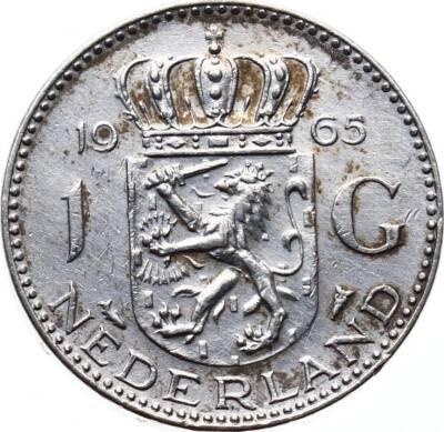 Hollanda 1 Gulden 1965 Gümüş ÇİL *Juliana* YMP9082 - 1