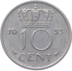 Hollanda 10 Cent 1955 ÇT YMP2402 - 1