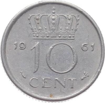 Hollanda 10 Cent 1961 ÇT YMP2408 - 1