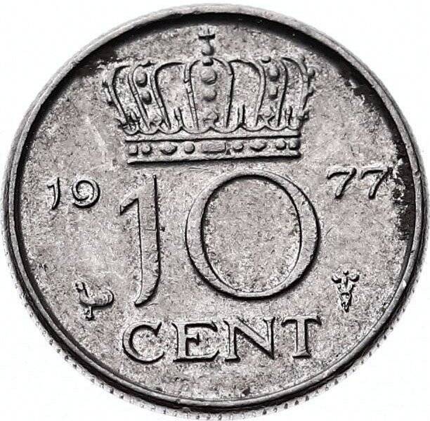 Hollanda 10 Cent 1977 ÇÇT+ YMP6130 - 1