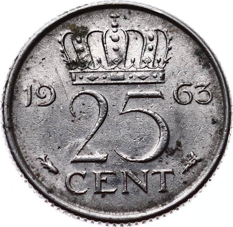 Hollanda 25 Cent 1963 ÇÇT *Juliana* YMP6191 - 1