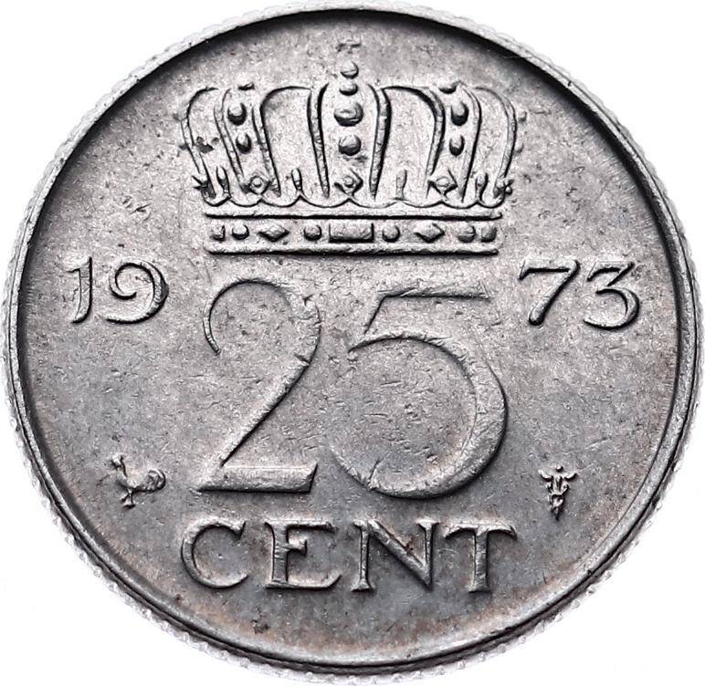 Hollanda 25 Cent 1973 ÇÇT *Juliana* YMP6186 - 1