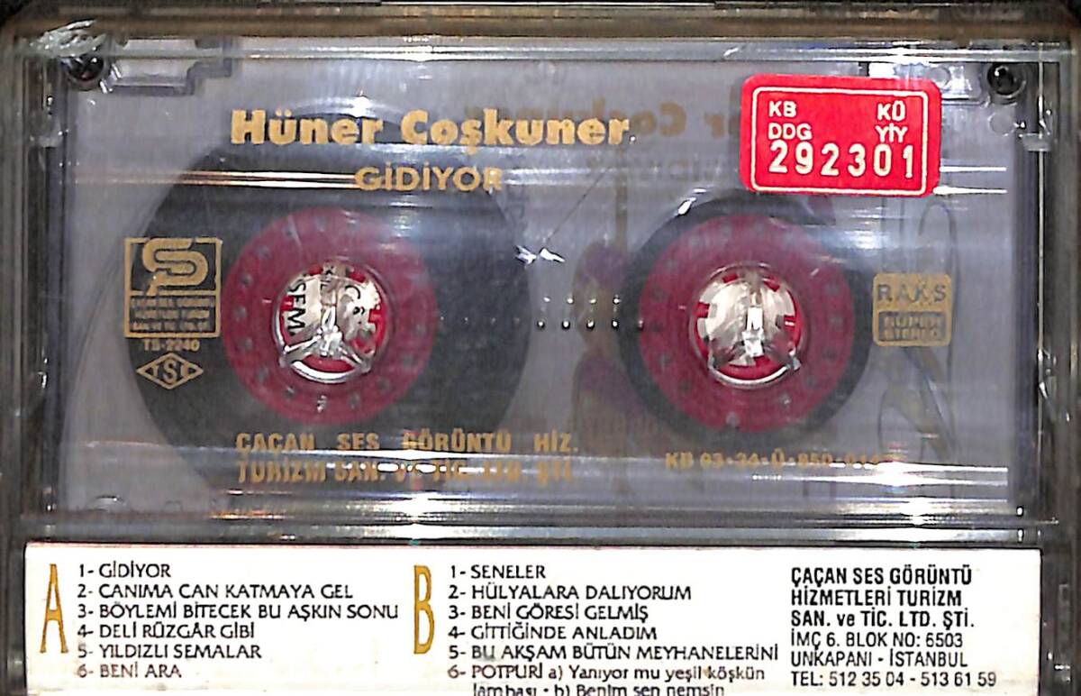 Hüner Coşkuner - Gidiyor Kaset (Kırmızı Bandrol - İkinci El) KST27478 - 2