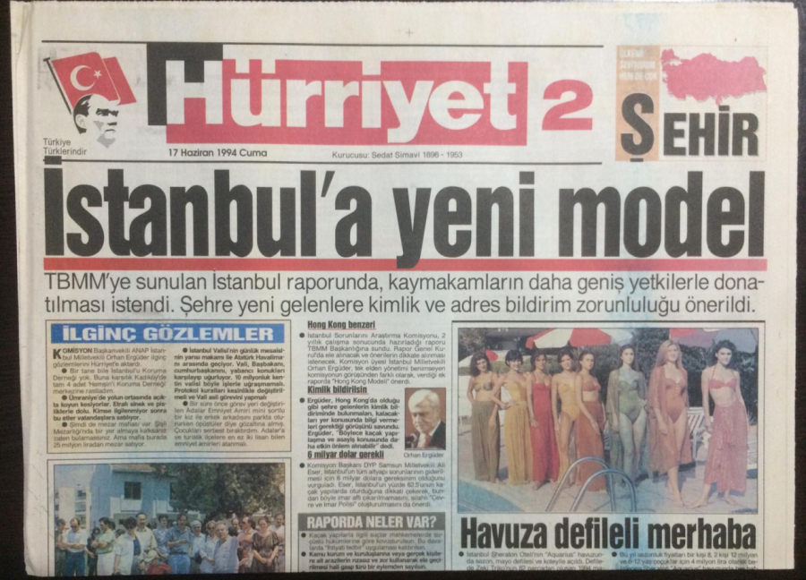 Hürriyet Gazetesi Bölge Eki 17 Haziran 1994 - İstanbula Yeni Model ...