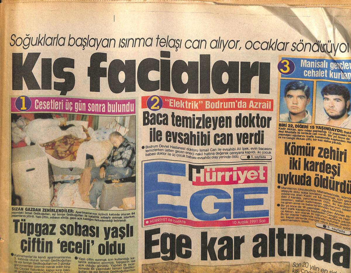 Hürriyet Gazetesi Ege Eki 10 Aralık 1991 - Göztepe Mahkemelik - Efes Otelini Koruma Kampanyası GZ153704 - 1