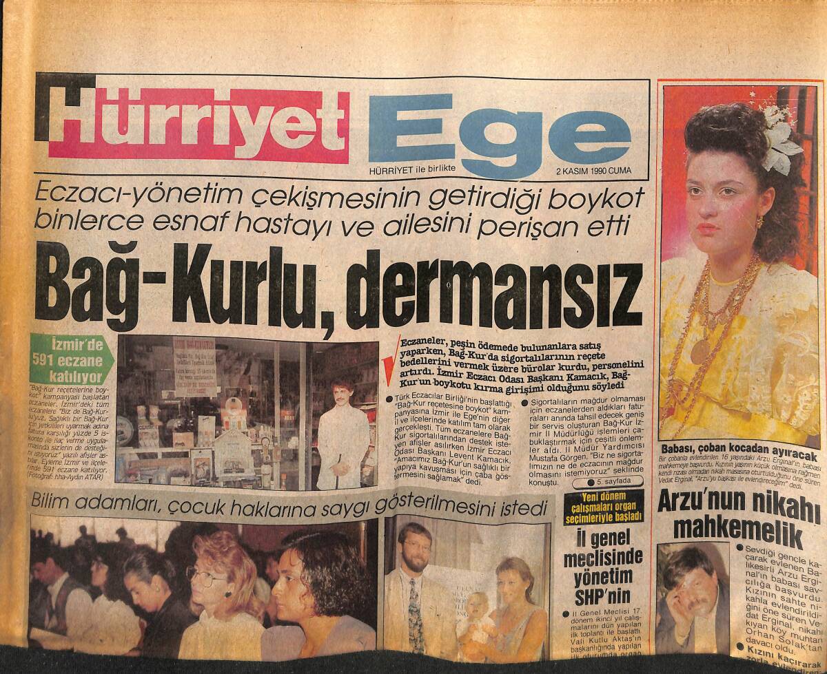 Hürriyet Gazetesi Ege Eki 2 Kasım 1990 - Körfez Raporu TV'ye Çıktı - Yılmazcı Karaböcek İstifa Ettirildi GZ153706 - 1