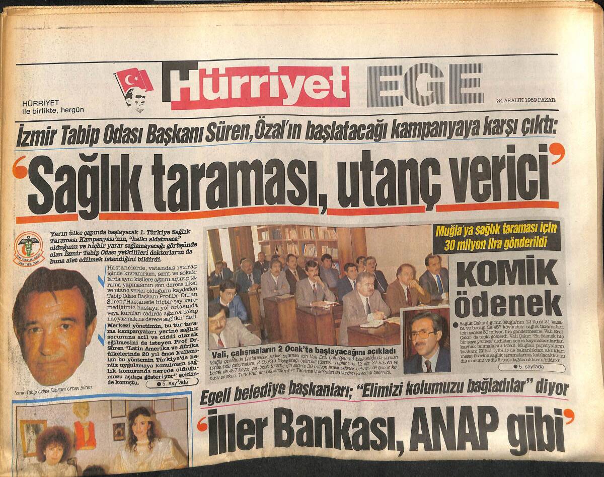 Hürriyet Gazetesi Ege Eki 24 Aralık 1989 - Aydın Hürriyet İlkokulunun Gecesi - SSK Buca Hastanesini Soydular GZ153699 - 1