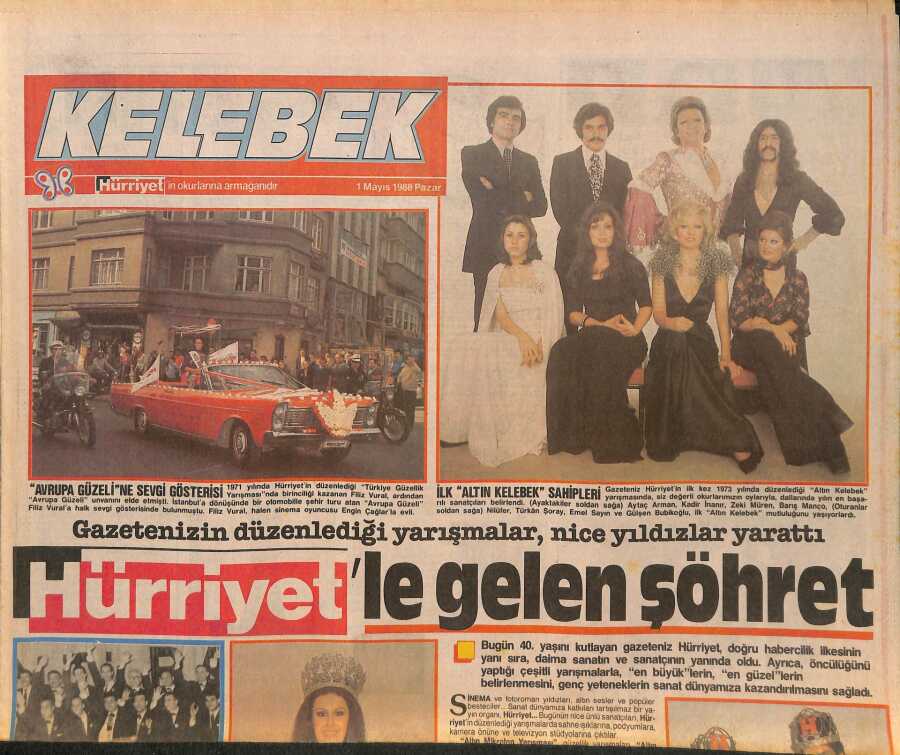 Hürriyet Gazetesi Kelebek Eki 1 Mayıs 1988 - İlk Altın Kelebek ...