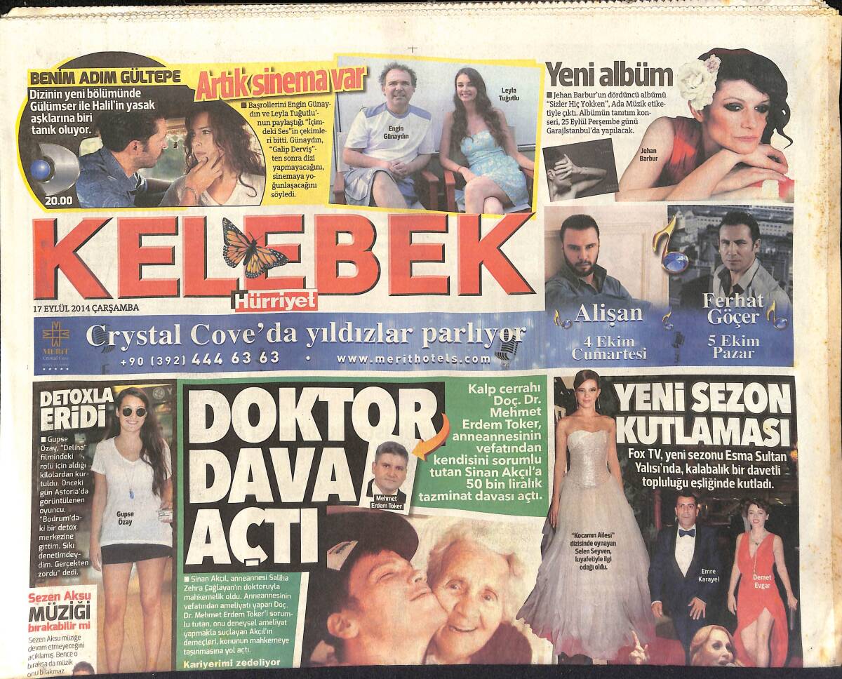 Hürriyet Gazetesi Kelebek Eki 17 Eylül 2014 - Gupse Özay Detoxla Eridi - Wesley Sneijder, Erman Toroğlu İle Sohbet Etti GZ155147 - 1