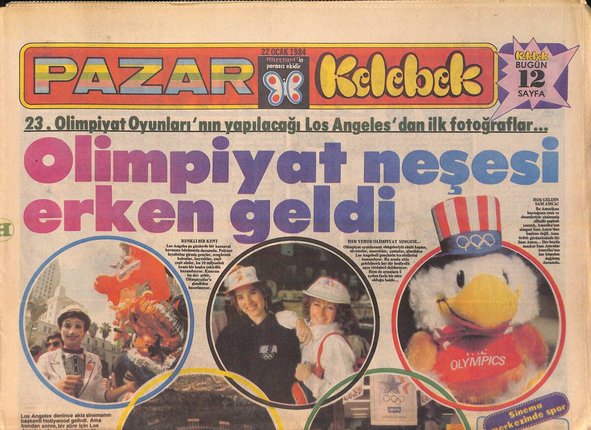 Hürriyet Gazetesi Kelebek Eki 22 Ocak 1984 - Nükhet Duru ve Ferdi Özbeğen Yine El Ele - Minik Serçe Kanat Çırptı GZ156156 - 1