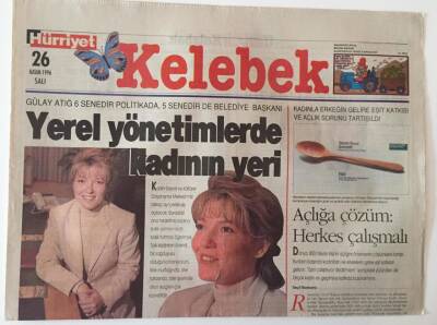 Hürriyet Gazetesi Kelebek Eki 26 Kasım 1996 - Yerel Yönetimlerde Kadının Yeri GZ18480 - 1