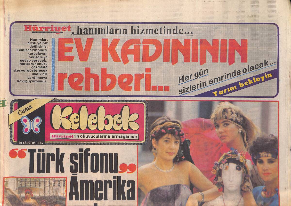 Hürriyet Gazetesi Kelebek Eki 30 Ağustos 1985 - Türk Şifonu Amerika Yolcusu - Prens Albert Hız Yarışında Kız Kardeşlerini Geride Bıraktı GZ156140 - 1