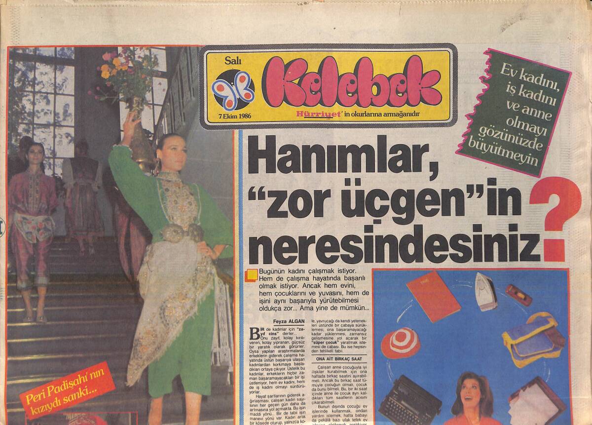 Hürriyet Gazetesi Kelebek Eki 7 Ekim 1986 - Elveda 007, Merhaba 009 - Hülya Ustaoğlu, Bir Düzen Ustası GZ156270 - 1