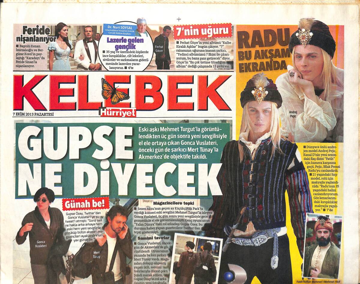 Hürriyet Gazetesi Kelebek Eki 7 Ekim 2013 - Rihanna'dan Sonbahar Renkleri - Gupse Ne Diyecek ? GZ154120 - 1