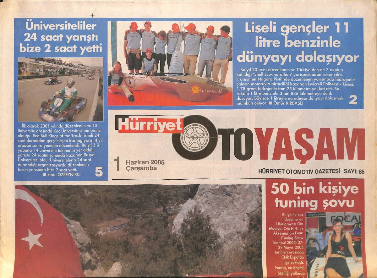 Hürriyet Gazetesi Oto Yaşam Eki 1 Haziran 2005 - 50 Bin Kişiye Tuning Şovu GZ154462 - 1