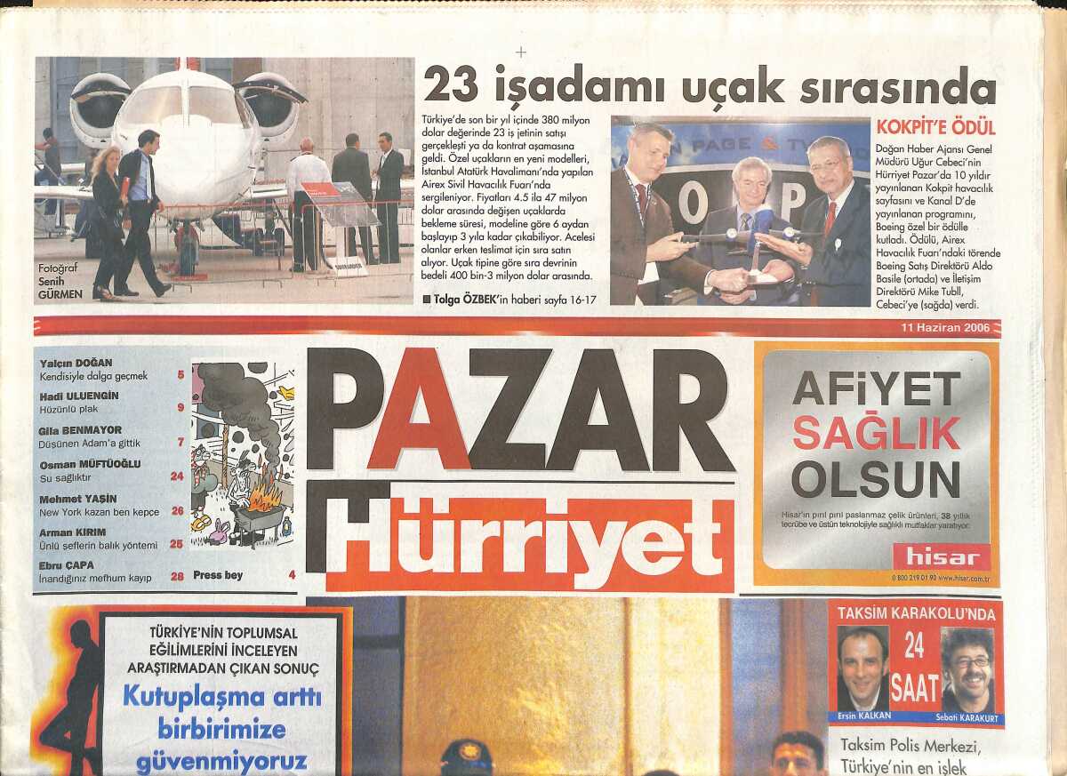 Hürriyet Gazetesi Pazar Eki 11 Haziran 2006 - Hande Yener Yükseliş ...