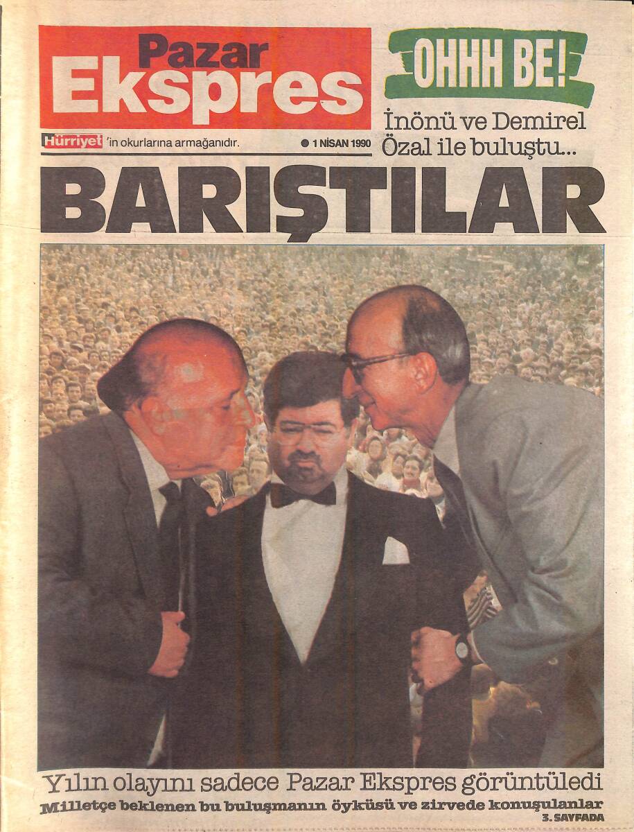 Hürriyet Gazetesi Pazar Ekspres Eki 1 Nisan 1990 - Rıdvan'dan Dedikodulara Cevap - Diana'nın Çamaşırcısı GZ156169 - 1