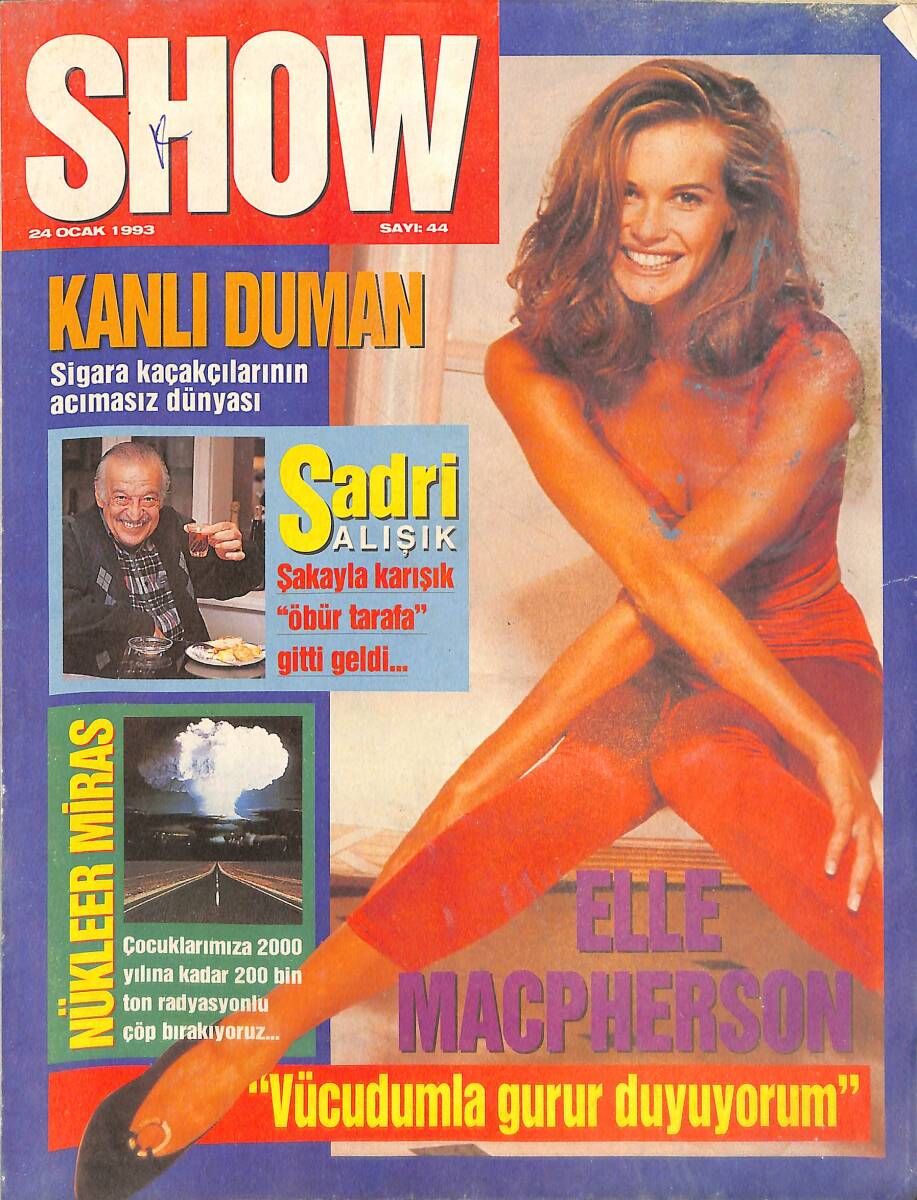 Hürriyet Gazetesi Show Dergisi 24 Ocak 1993 Sayı 44 - Sadri Alışık - Elle Macpherson - Zerrin Özer - Nilüfer Açıkalın - Marco Van Basten - Paul Newman NDR88135 - 1