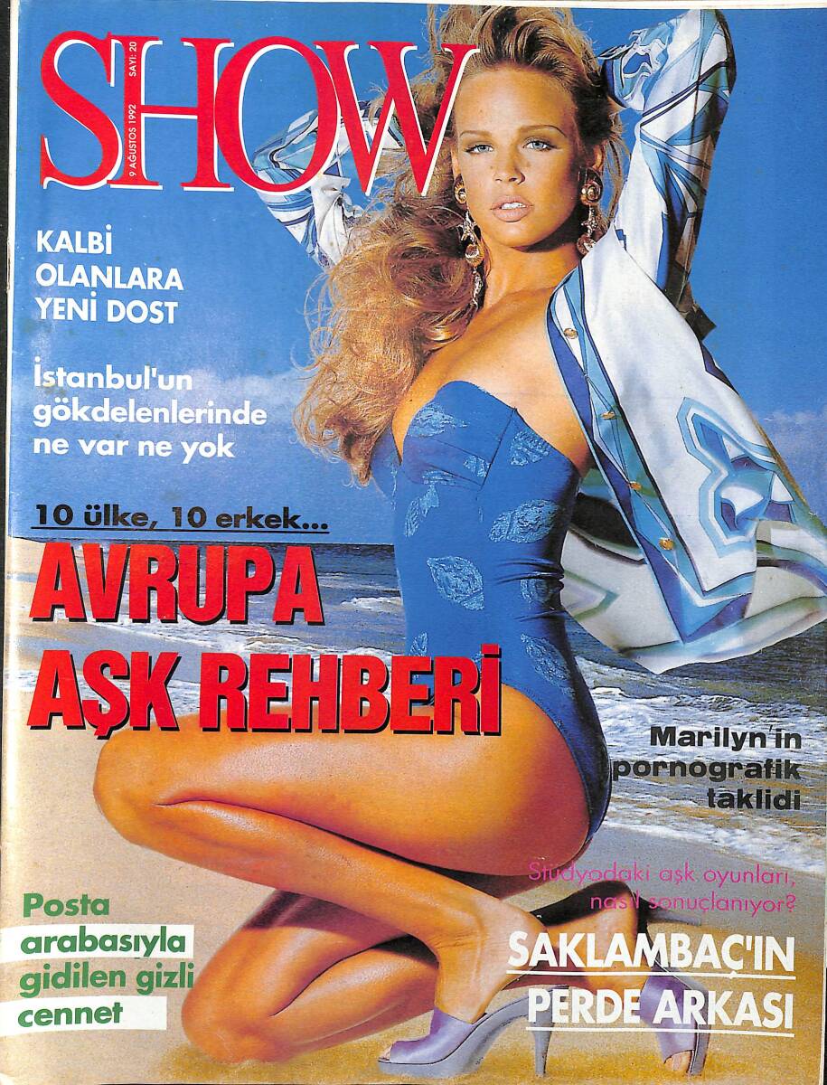 Hürriyet Gazetesi Show Dergisi 9 Ağustos 1992 Sayı 20 - Yasemin Evcim'in 1 Milyarlık Pozu - Marilyn'in Taklidi NDR89906 - 1