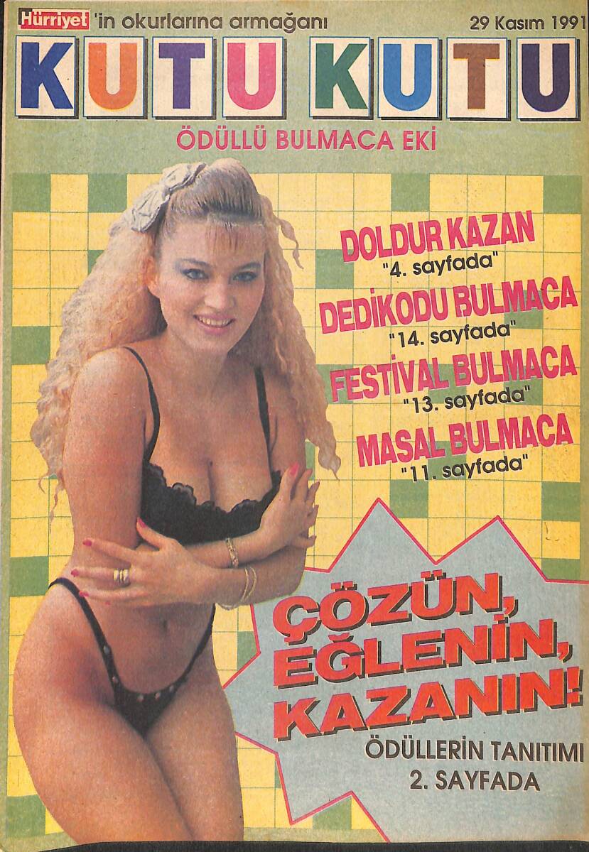 Hürriyet Kutu Kutu Bulmaca Sayı 23 - 29 Kasım 1991 NDR88030 - 1