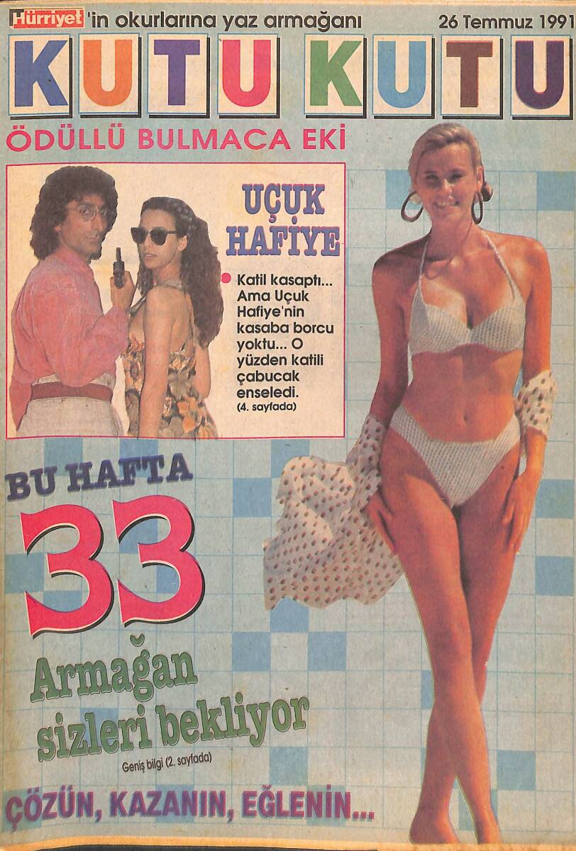 Hürriyet Kutu Kutu Bulmaca Sayı 5 - 26 Temmuz 1991 NDR88026 - 1