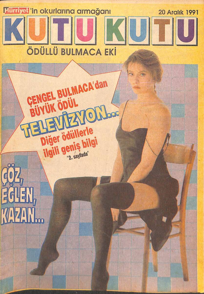 Hürriyet Süper Kutu Kutu Bulmaca Sayı 26 - 20 Aralık 1991 NDR88019 - 1