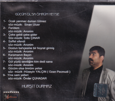 Hurşit Durmaz *Gücüm Olsa Ömrüm Yetse* ( İkinci El ) CD Müzik CD1359 - 2