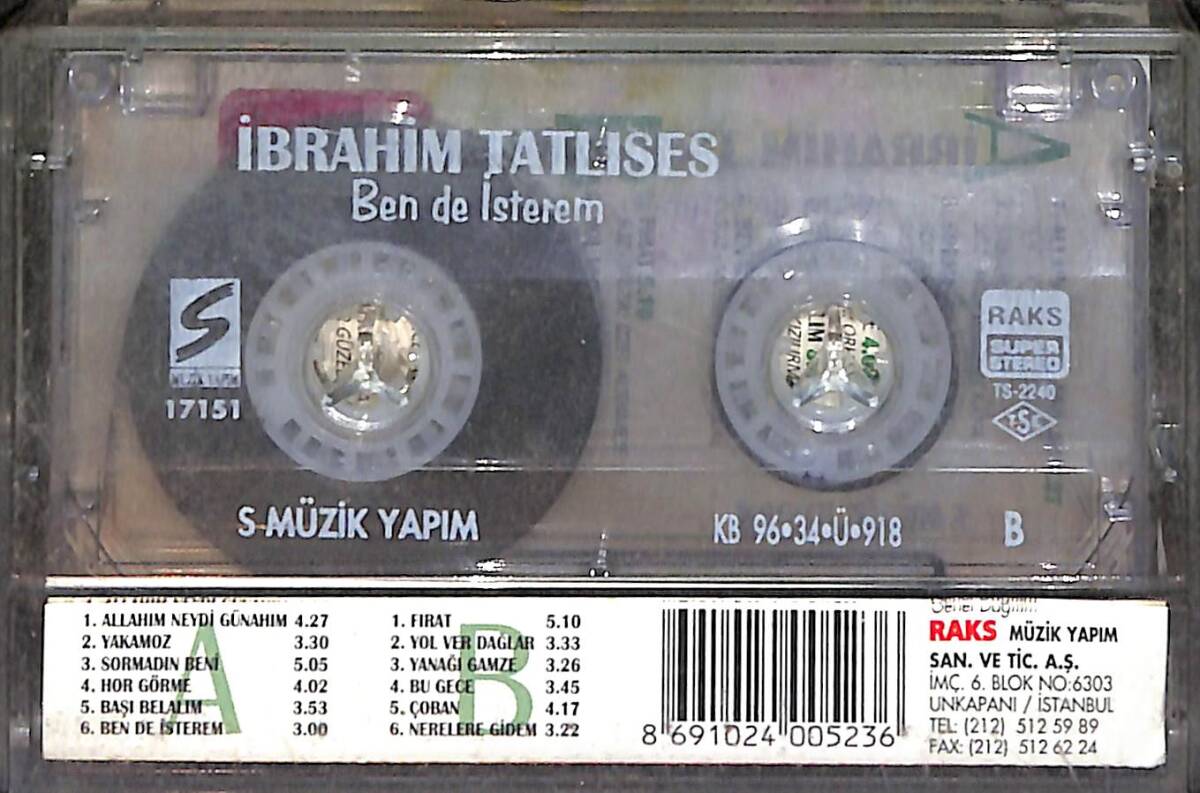 İbrahim Tatlıses - Ben de İsterem Kaset (İkinci El) KST26540 - 2