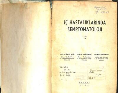 İÇ HASTALIKLARINDA SEMPTOMATOLOJİ CİLT 1 KTP1921 - 1