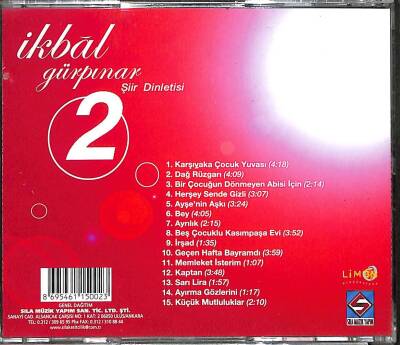 İkbal Gürpınar 2 - Şiir Dinletisi - CD Müzik (108) CD3172 - 4