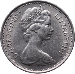 İngiltere 5 New Pence 1970 ÇÇT *Elizabeth II* YMP5547 - 2