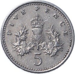 İngiltere 5 Pence 1990 ÇÇT *Elizabeth II* YMP9952 - 1