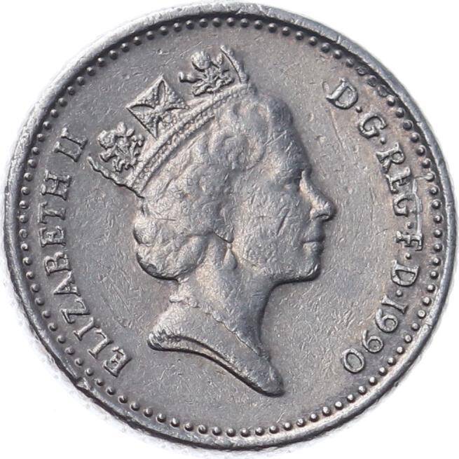 İngiltere 5 Pence 1990 ÇÇT *Elizabeth II* YMP9952 - 2