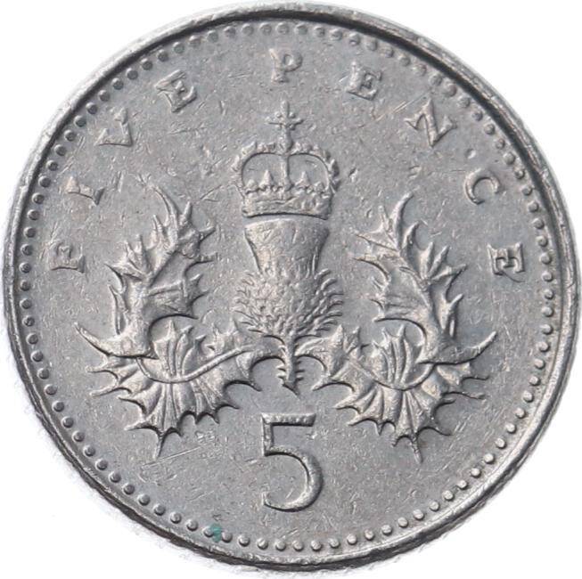 İngiltere 5 Pence 1997 ÇÇT *Elizabeth II* YMP9955 - 1